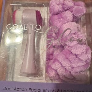 Purple Facial Brush & Headband Set
